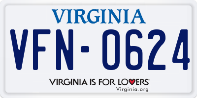 VA license plate VFN0624