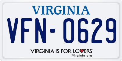 VA license plate VFN0629