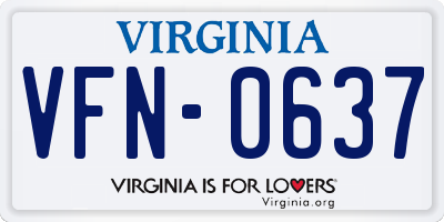 VA license plate VFN0637