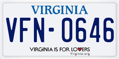 VA license plate VFN0646