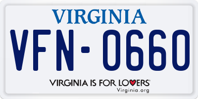 VA license plate VFN0660