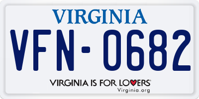 VA license plate VFN0682