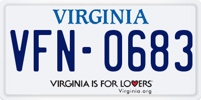VA license plate VFN0683
