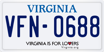 VA license plate VFN0688