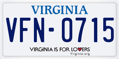 VA license plate VFN0715