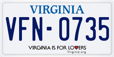 VA license plate VFN0735