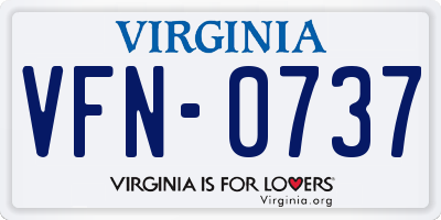 VA license plate VFN0737