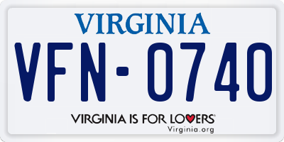 VA license plate VFN0740