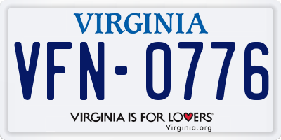 VA license plate VFN0776