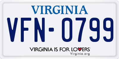 VA license plate VFN0799