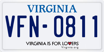 VA license plate VFN0811
