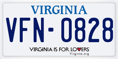 VA license plate VFN0828