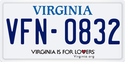 VA license plate VFN0832