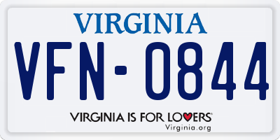 VA license plate VFN0844