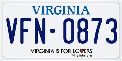 VA license plate VFN0873