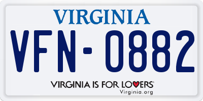 VA license plate VFN0882