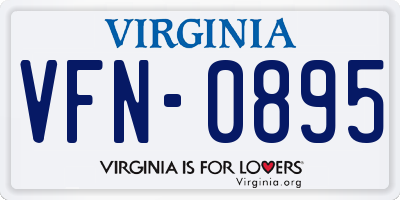 VA license plate VFN0895