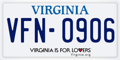 VA license plate VFN0906