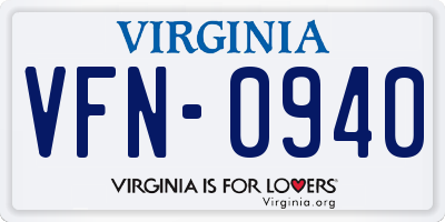 VA license plate VFN0940