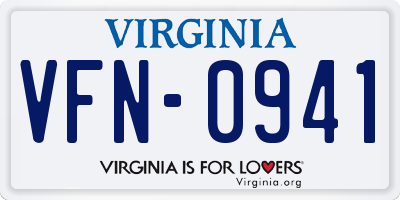 VA license plate VFN0941