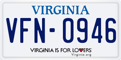 VA license plate VFN0946