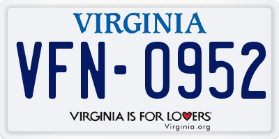 VA license plate VFN0952