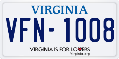 VA license plate VFN1008