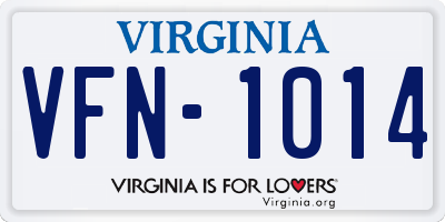 VA license plate VFN1014