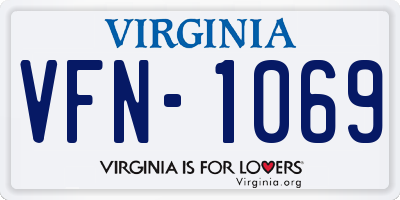 VA license plate VFN1069