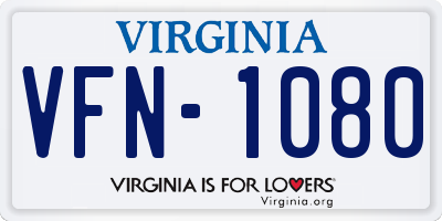 VA license plate VFN1080