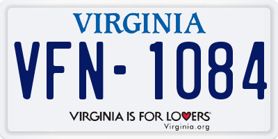 VA license plate VFN1084