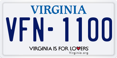 VA license plate VFN1100