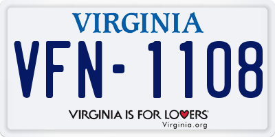 VA license plate VFN1108