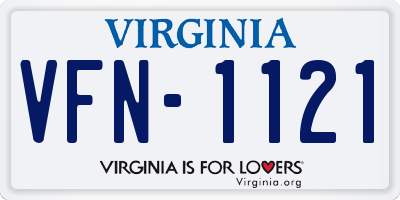 VA license plate VFN1121