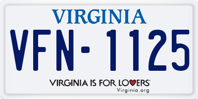 VA license plate VFN1125