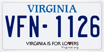 VA license plate VFN1126