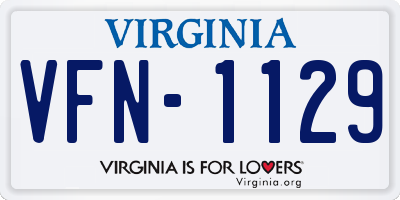 VA license plate VFN1129