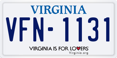 VA license plate VFN1131
