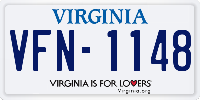 VA license plate VFN1148