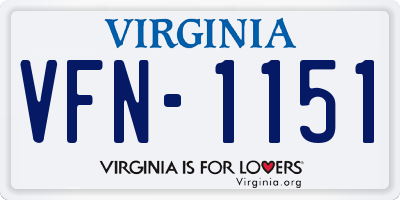 VA license plate VFN1151