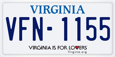 VA license plate VFN1155