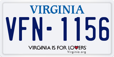 VA license plate VFN1156