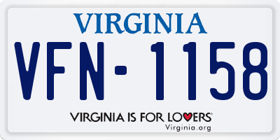 VA license plate VFN1158