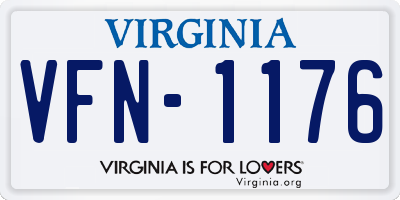 VA license plate VFN1176