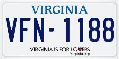 VA license plate VFN1188