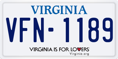 VA license plate VFN1189