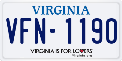 VA license plate VFN1190