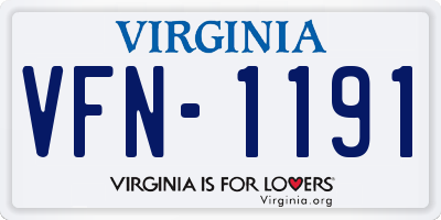 VA license plate VFN1191