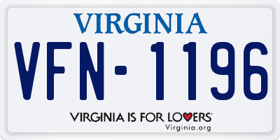 VA license plate VFN1196