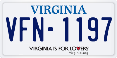 VA license plate VFN1197
